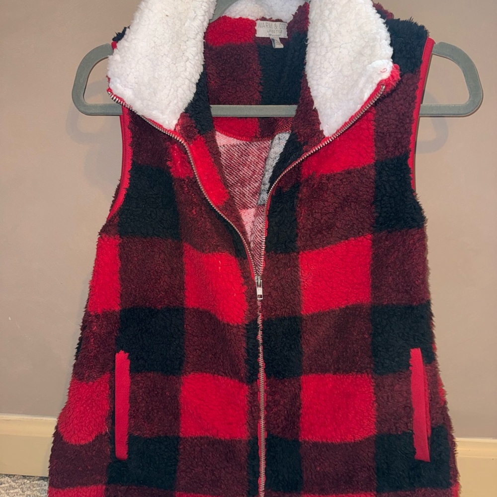 Plaid Sherpa-Lined Vest